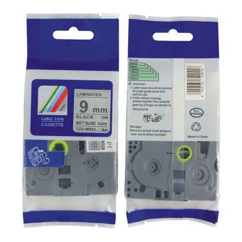 Nextpage Label Tape TZe-M921  black on silver 9mm*8m compatible for GL100, PT200