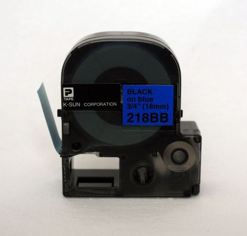 K-sun 218bb black on blue tape 3/4&#034; ksun labelshop 18mm for sale