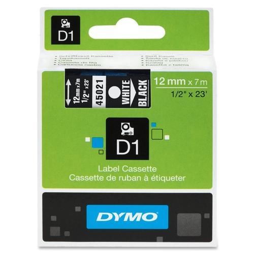 Label dymo tape white black print 45021 for sale