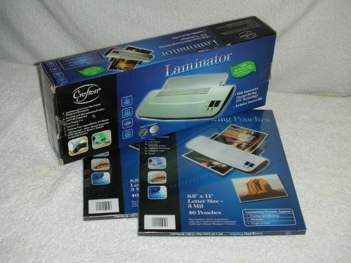 Crofton letter size laminator... new /with 80 extra pouches... for sale