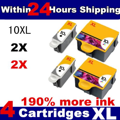 4x kodak 10 xl black &amp; 10c color ink cartridges for kodak esp 3 5 7 9 for sale