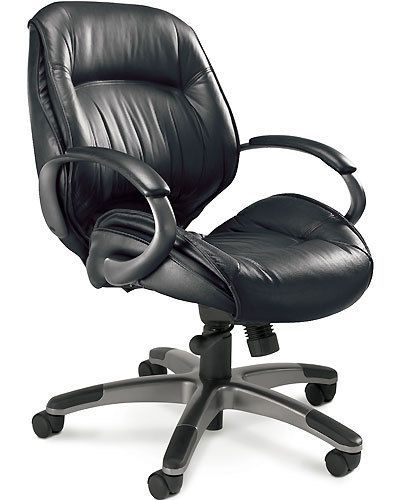 Conference chair black or burgundy genuine leather office room mid back modern for sale