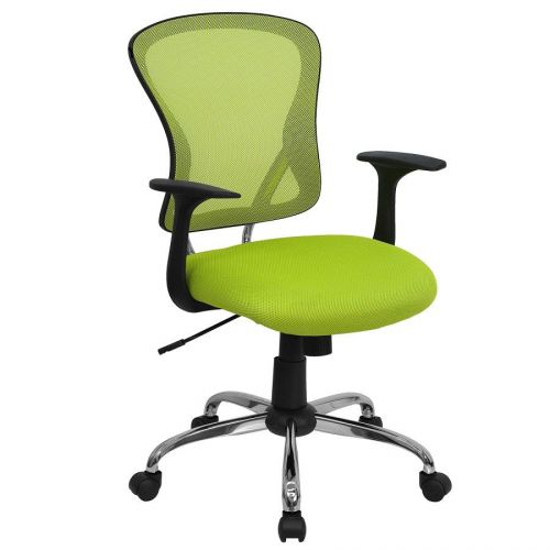 Office chair desk computer mesh executive chrome mid back swivel green roll new for sale