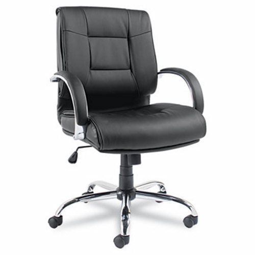 Alera Ravino Series Mid-Back Swivel/Tilt Leather Chair, Black (ALERV42LS10C)