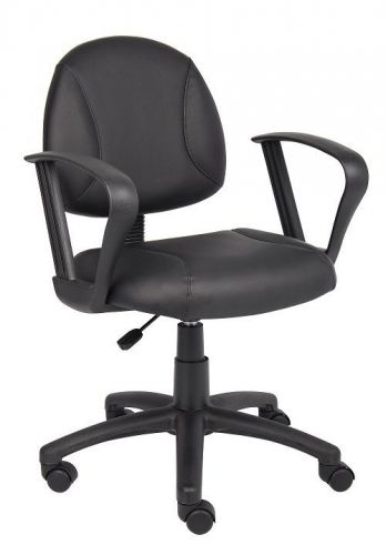 B307 BOSS LEATHERPLUS OFFICE/COMPUTER TASK CHAIR WITH LOOP ARMS