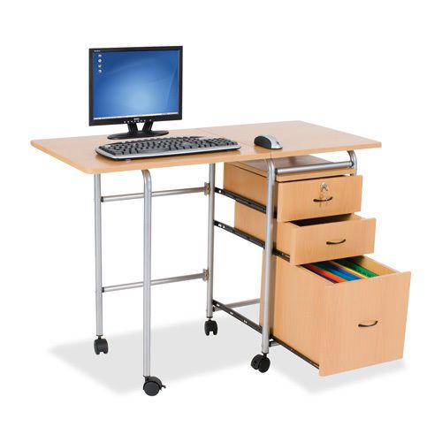 Balt inc 89904 fold-n-stow full size desk 41-3/4inx20inx29-3/4in teak for sale