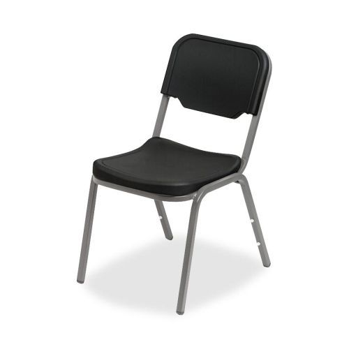 Rough N Ready Series Original Stack Chair, Resin, Black/Gray, 4/Carton