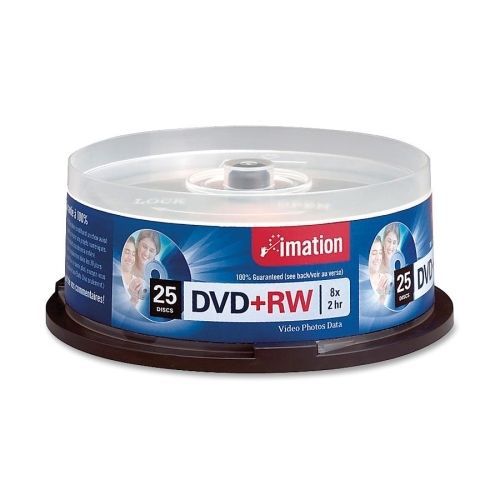Imation dvd rewritable media - dvd+rw -8x -4.70 gb - 25 pk- 120mm2 hr for sale