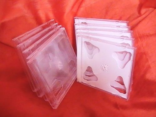 10 White and Clear Double 2 Disc CD / DVD  Jewel Cases