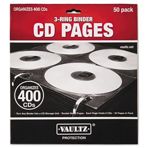 Vaultz Two-Sided CD Refill Pages for Three-Ring Binder,50/Pack-IDEVZ01415 Black