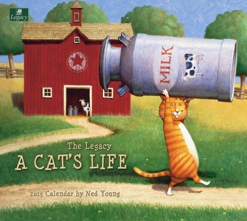 Legacy A CATS LIFE Hanging Wall Calendar 2015 w/Appointment Grid -Ned Young Art