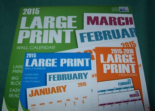 2015 Matching Collection Large Print Wall Calendar Big &amp; Mini &amp; 2 Year Planner