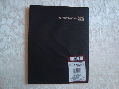 New  Large Black 2015 Monthly Planner Daily Appointment Book Meetings Doctors