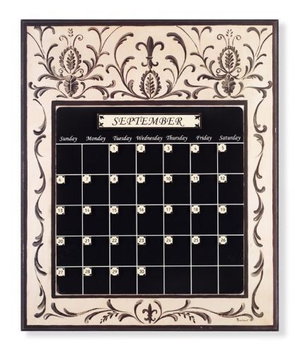 Stupell Industries Black and Cream Magnetic Tile Perpetual Calendar