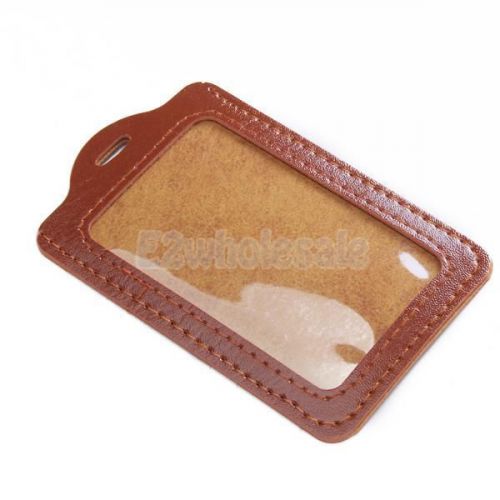 PU Trim Credit ID Business Office Card Case Holder for Office School Tag Badge