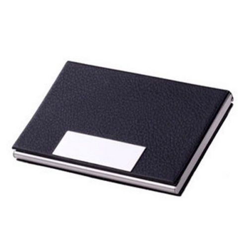 Pocket black leatheroid stainless steel magnet business credit card holder cases for sale