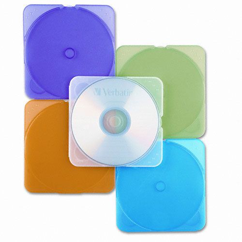 Verbatim TRIMpak CD/DVD Color Case Jewel Case Book Plastic Assorted 1 CD/DVD