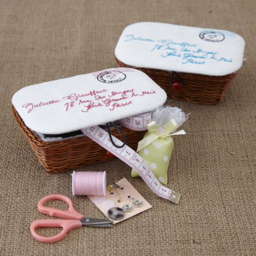 Two&#039;s Company Postal Letter Basket Sewing Kit Color: Pink
