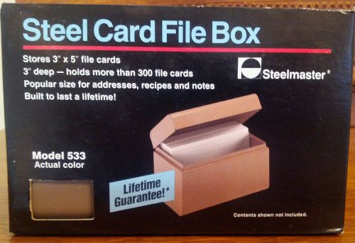 Steelmaster 3&#034; x 5&#034; coupon recipe card file box  model 533 new in box for sale