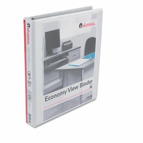 Universal economy d-ring vinyl view binder, 1&#034; capacity, white (unv20742) for sale