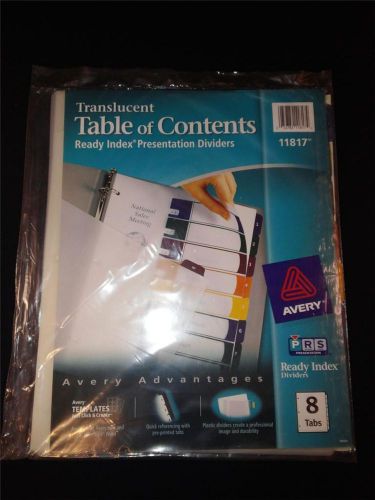 Avery Dennison Ave-11817 Ready Index Translucent Table Of Content 8 Tabs