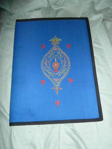 Beautiful Indian Made Fabric Binder Two Inside Pockets/Clip Holds Report