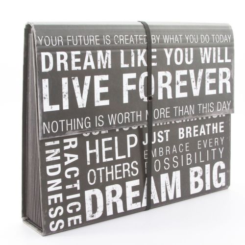 Inspired Words Expanding Accordion File Folder