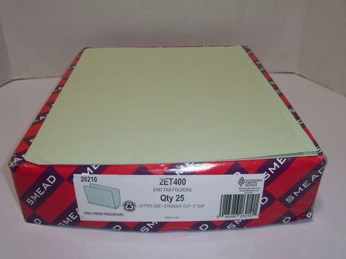 50 Smead 26210 Gray/Green End Tab Pressboard File Folders
