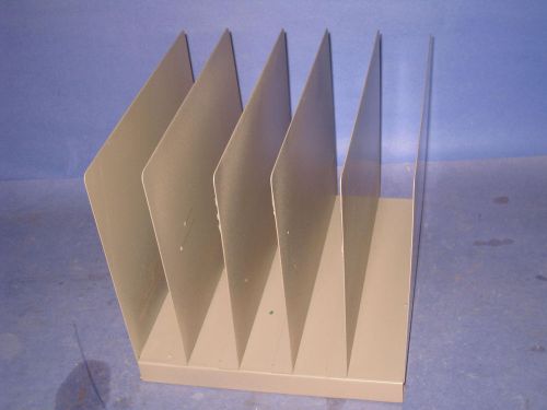 Retro Metal Desk Paper Organizer Tray File Industrial Divider Sorter 5 slot 81A2