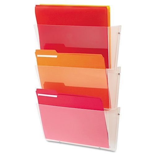 Unbreakable wall file set, letter, three pocket, clear for sale