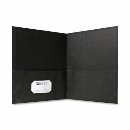 Sparco Double Pocket Portfolio, 125 Sheet Cap., 25/BX, Black (SPR71435)