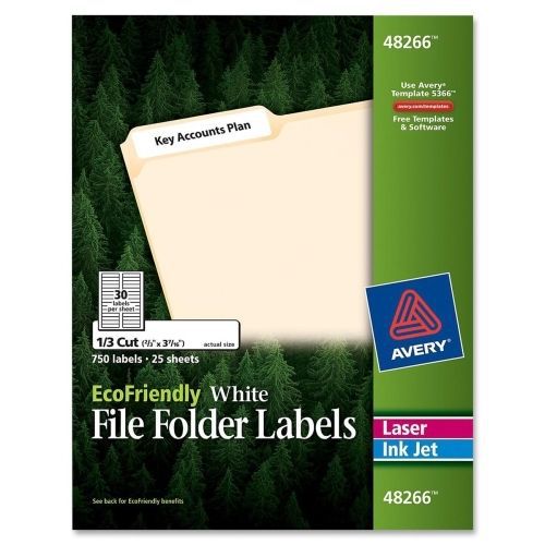 Avery EcoFriendly Multipurpose File Folder Label -0.67&#034;Wx3.44&#034;L -750/Pack