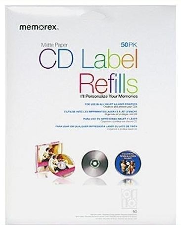 Memorex 32020412 (LOT OF 2) 50 Pack CD Label Refills BRAND NEW/NEVER OPENED