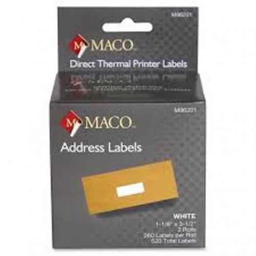 Dymo 30320 Compatible Labels by Maco 1 1/8&#034; x 3.5&#034; 520  Labels to the Box 4 Roll
