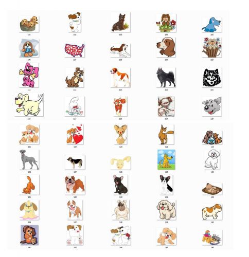 30 Square Stickers Envelope Seals Favor Tags Dogs Buy 3 get 1 free (d4)