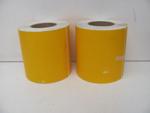 LOT OF 2 ASL KP122434 YELLOW LABELS ROLL OF 500 +/- 7&#034; X 6.125&#034; NOS!!!