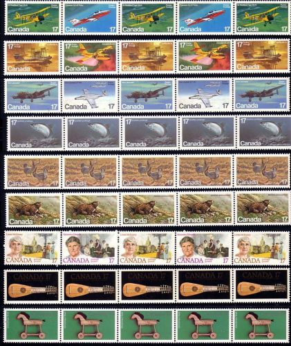 Canada Postage 100 strips of $0.85 for letters Face $85.00 MNH ** NO sales tax