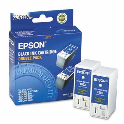 Epson T003012 Ink, 600 Page-Yield, 2/Pack, Black (EPST003012)