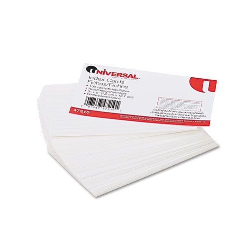 Universal Ruled Index Cards, 3 x 5, White, UNV47210, 3 Packs of 100