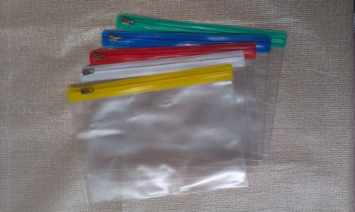 10pcs assorted colours plastic slider zip lock bags files holder for a5 paper for sale
