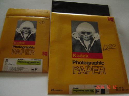 Two Pkgs. of Kodak Photographic Paper Polycontrast Rapid II RC/8 x 10 and 5 x 7