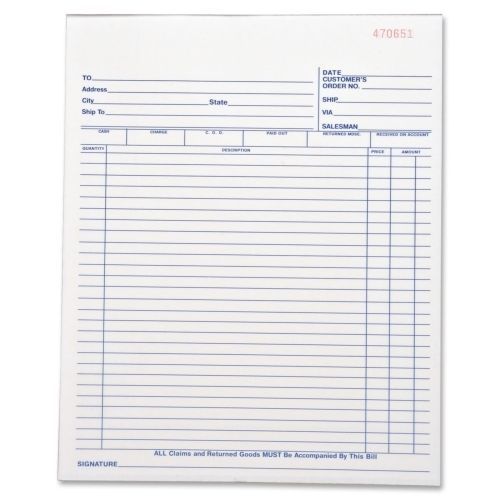 Business Source All-Purpose Forms Book -50 Sheet(s)2 Part -10.25x8.38- BSN39554
