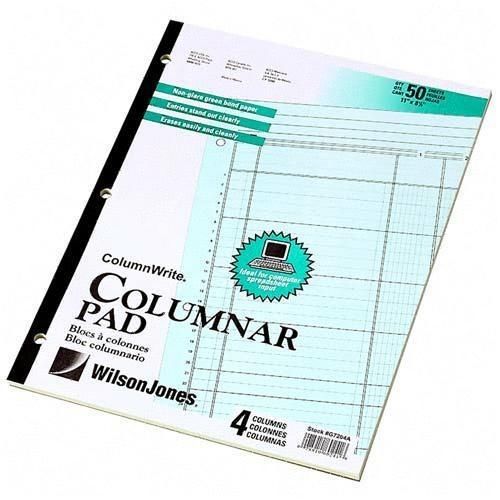 Wilson Jones Side-bound Punched Columnar Pad - 50 Sheet[s] - 11&#034; X 8.5&#034; (g7204a)