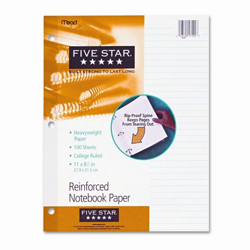 Mead Reinforced Filler Paper, 20-Lb., College-Ruled, 11 X 8-1/2, 100 Sheets/Pack