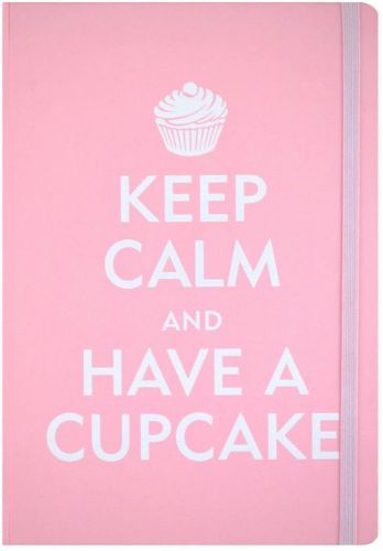 Peter pauper b6 pink lined notebook keep calm and have a cucake journal for sale