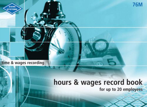 Zions Systems Hours &amp; Wages Record Book - 76M