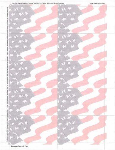 Royal 47378 Flag Design Business Suite Cards, 3 1/2 X 2, 65 Lb Cardstock, 250
