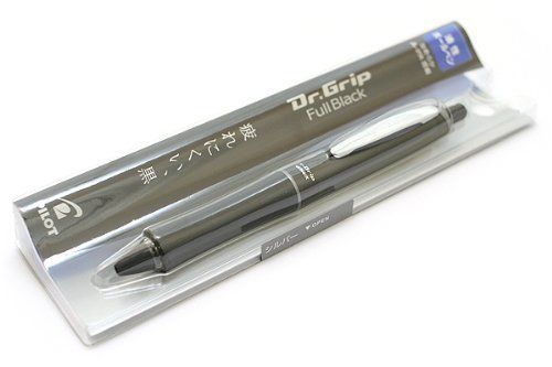 Pilot dr. grip full black ball point pen, silver accents for sale