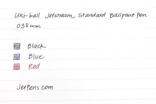 Uni Jetstream Standard Ballpoint Pen 0.38mm Blue Ink Black Body
