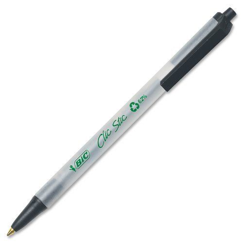 Bic Ecolutions Ballpoint Pen - Medium Pen Point Type - Black Ink - (csem11bk)